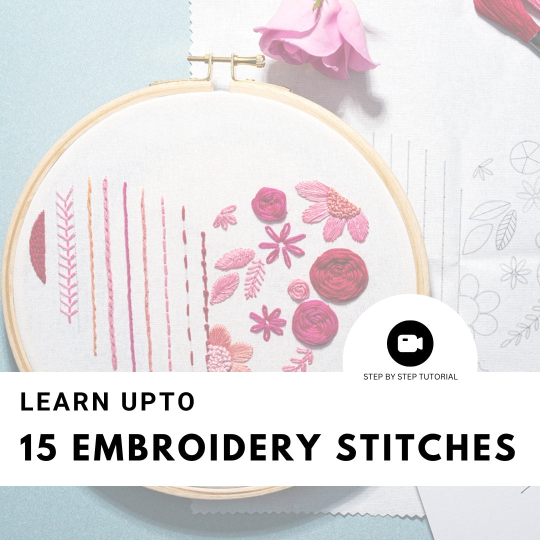 Learn To Embroider Beginner's Friendly Embroidery Stitches Learning Kit