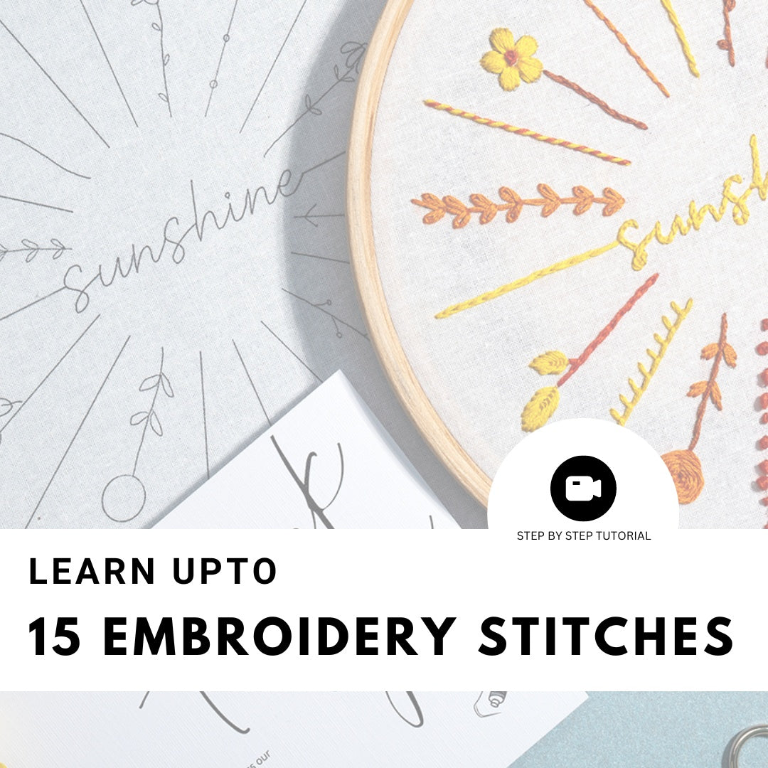 Beginner's Friendly Embroidery Stitches Learning Kit - Sunshine