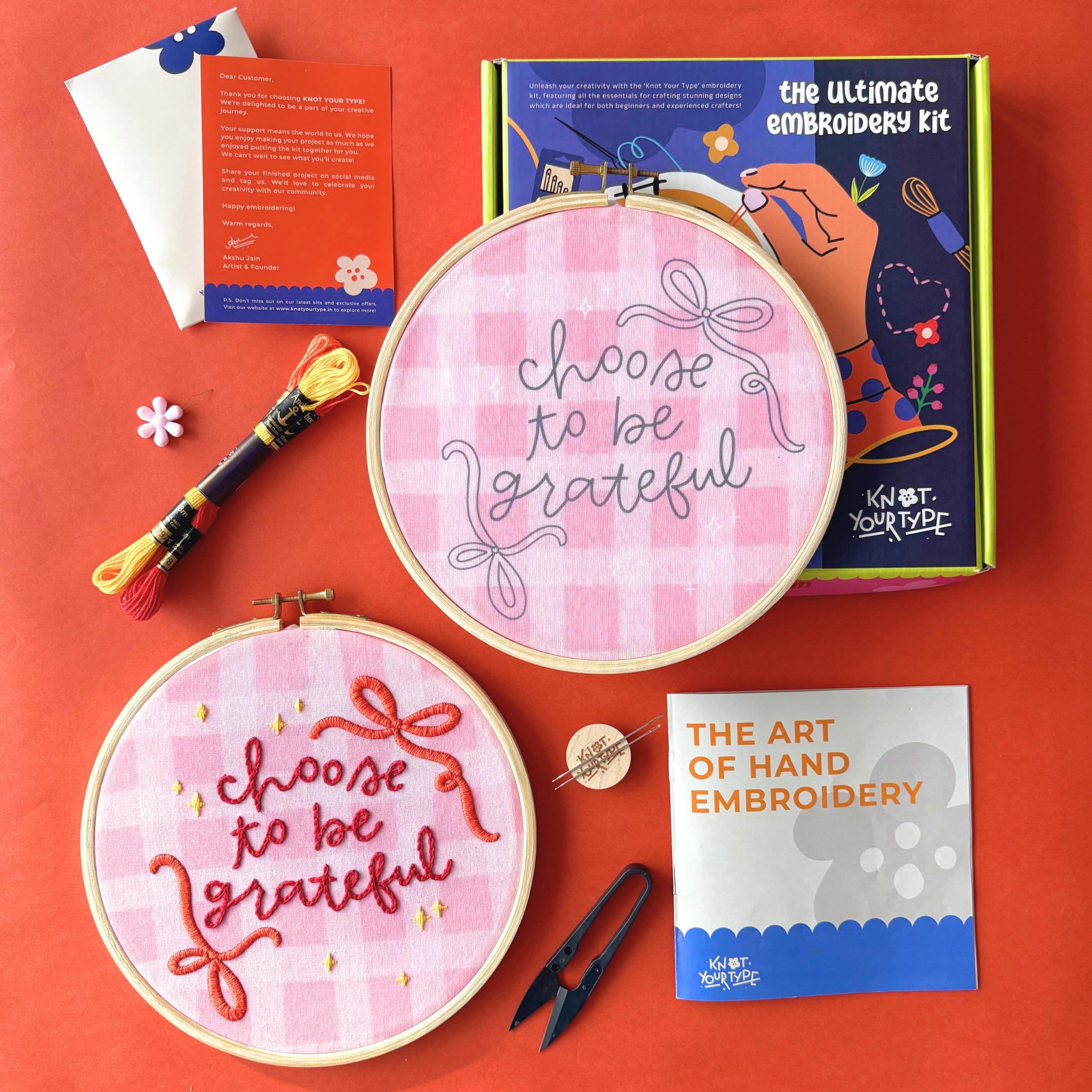 Pink Positivity DIY Embroidery Kit