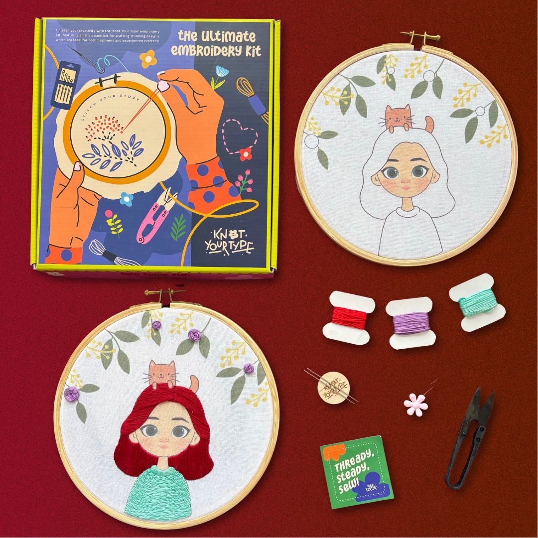 Cat Lover DIY Embroidery Kit