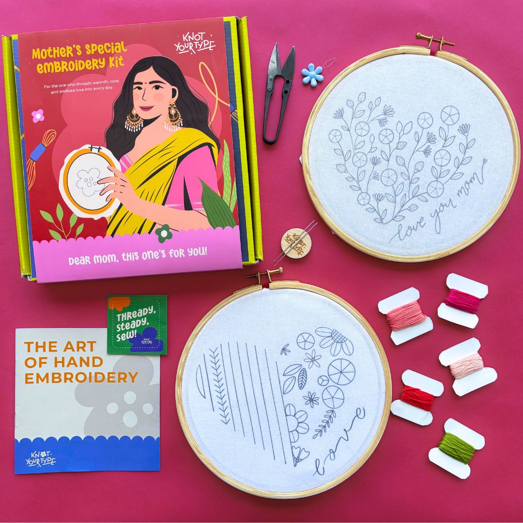 Mother's Love Special DIY Embroidery Kit With Gift Box - Bundle Of 2