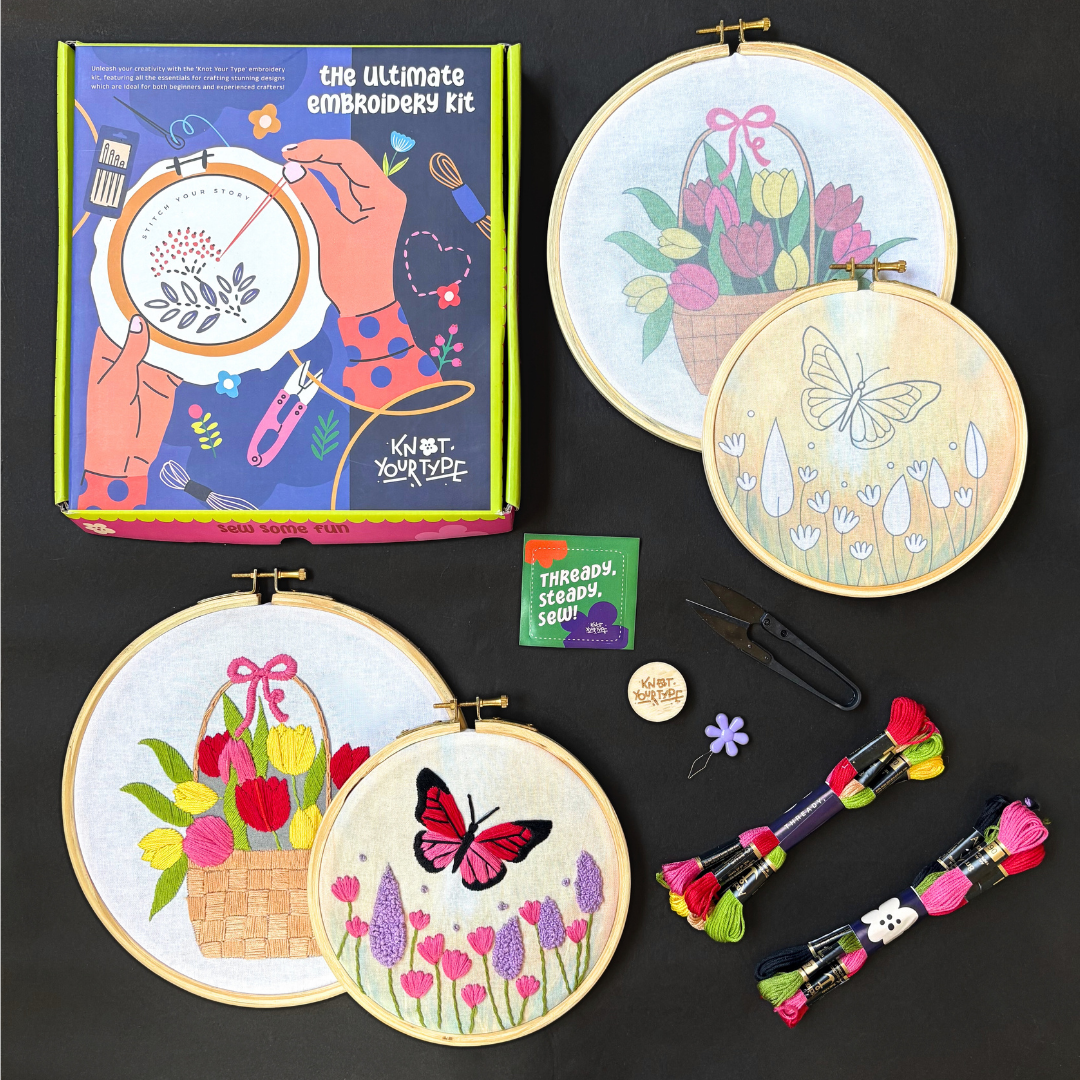 Tulip Duo DIY Embroidery Kit- Bundle of 2