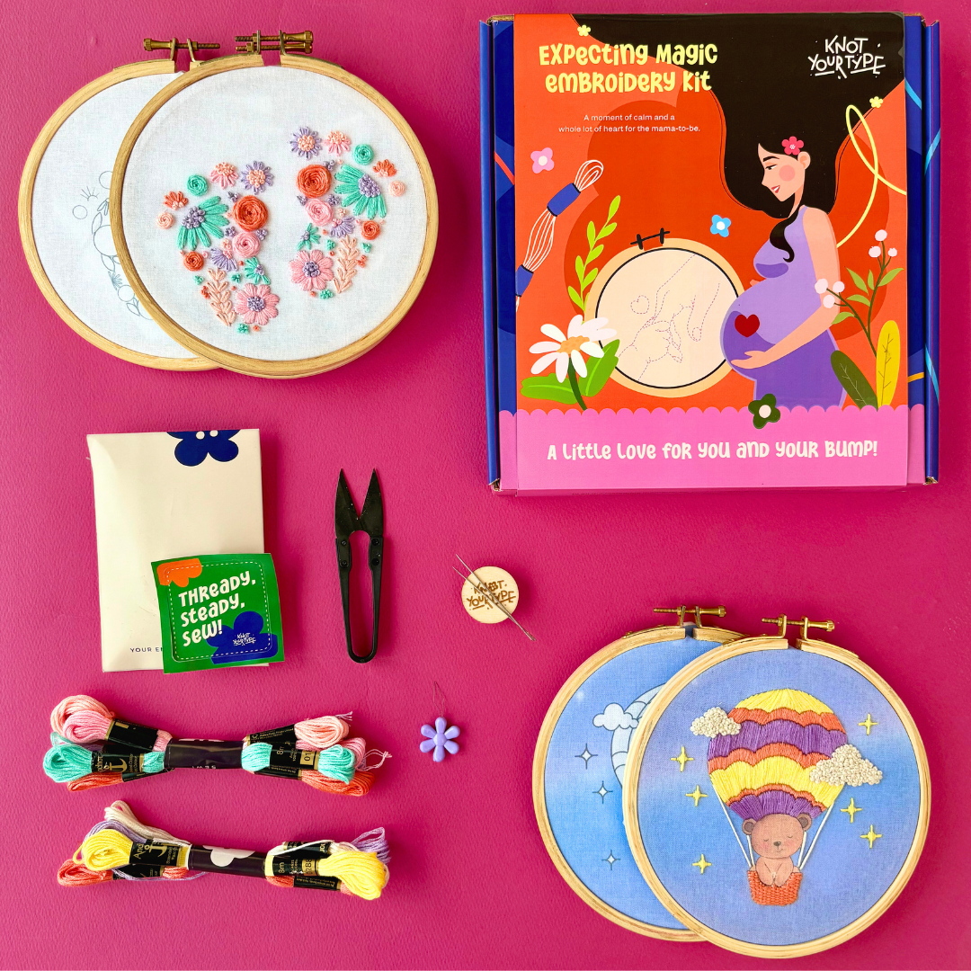 Mom to be DIY Embroidery Kit- Bundle of 2