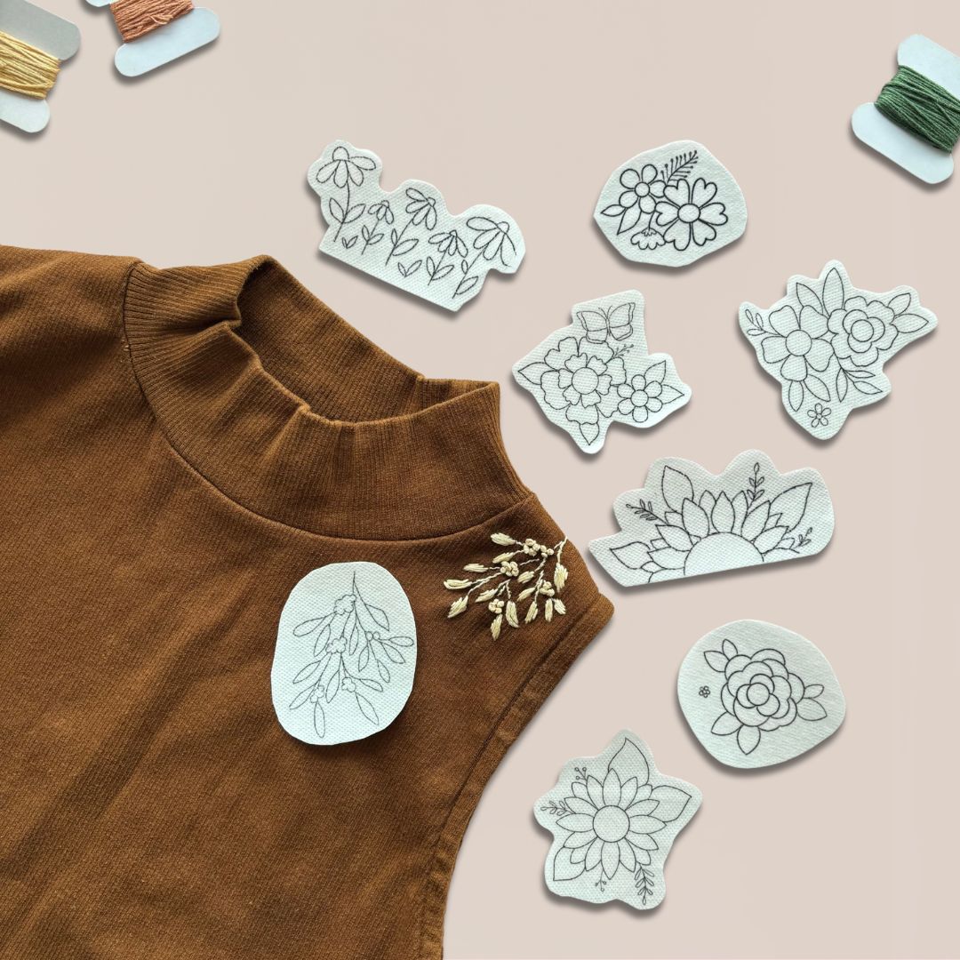 Floral Sticker Stick and Stitch Kit