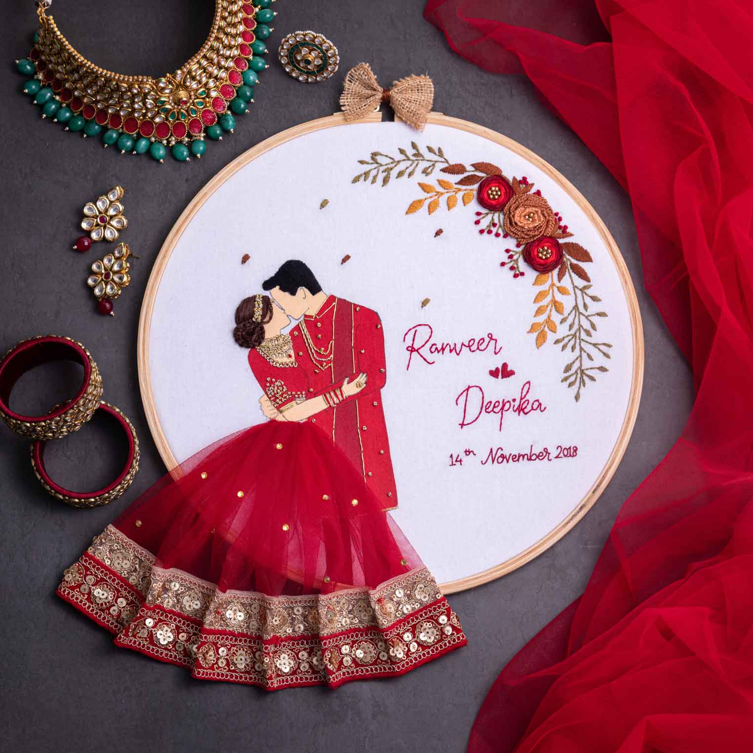 Premium Wedding & Anniversary Gift Embroidery Hoop