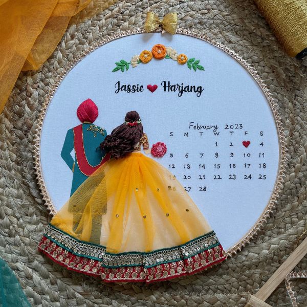 Personalised Wedding and Anniversary Embroidery Hoop